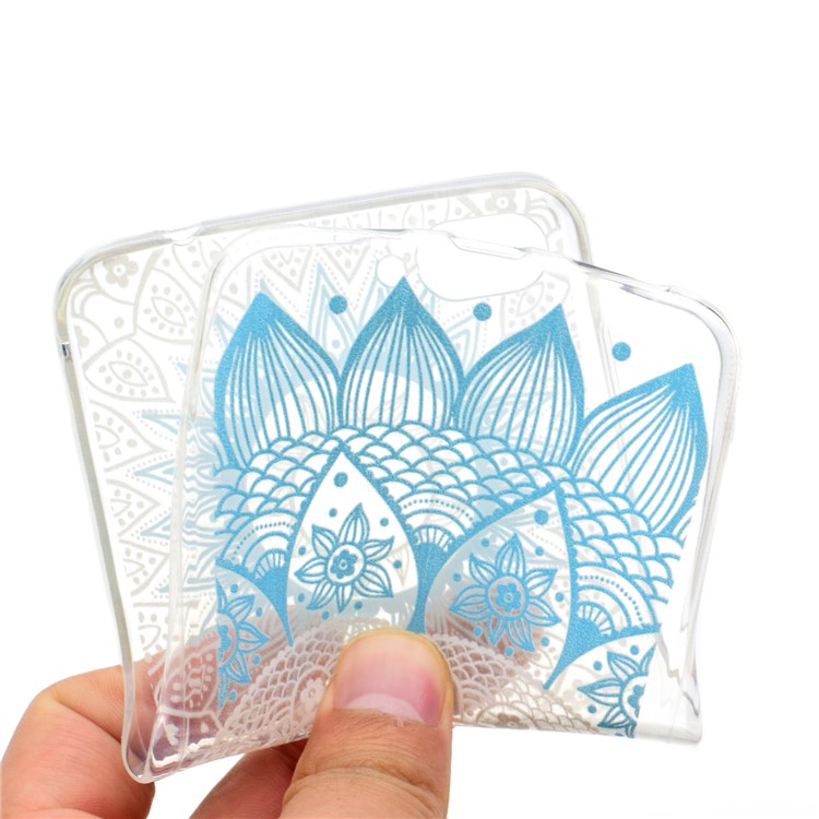 For Asus Zenfone 4 Max ZC520KL Pattern Printing Soft TPU Phone Accessory Casing Cover - Blue Mandala-5
