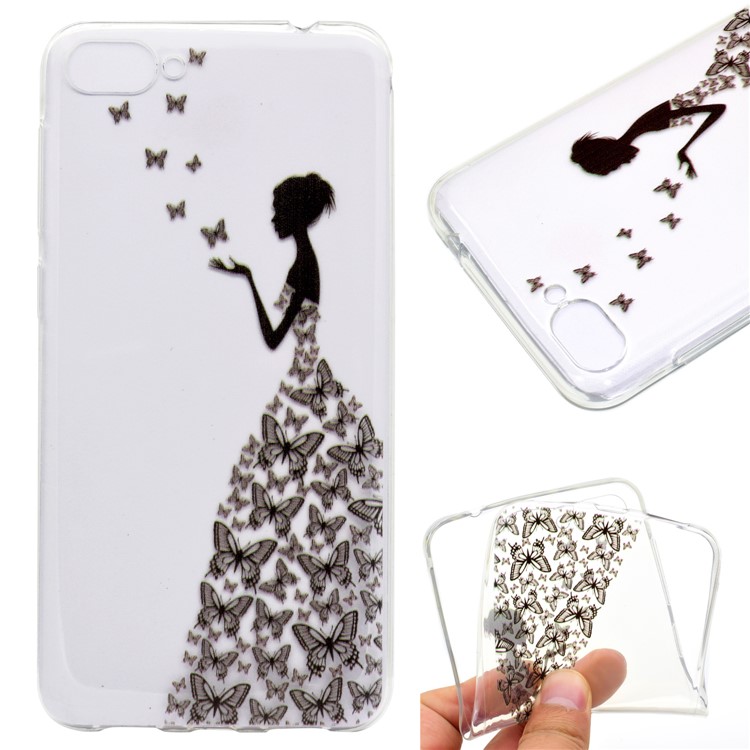 For Asus Zenfone 4 Max ZC520KL Pattern Printing Soft TPU Phone Protection Shell - Butterfly Girl-1