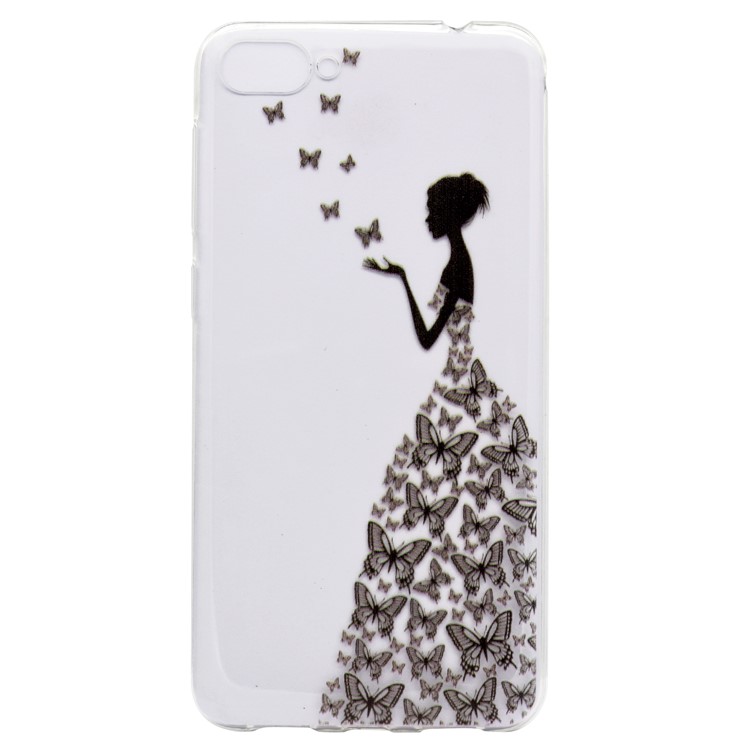 For Asus Zenfone 4 Max ZC520KL Pattern Printing Soft TPU Phone Protection Shell - Butterfly Girl-2