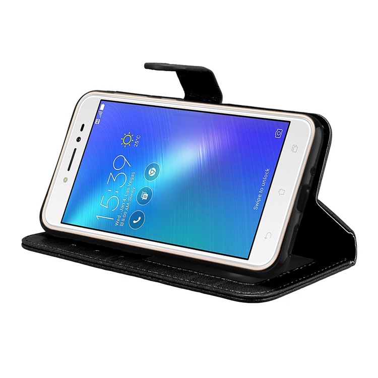 Crazy Horse Leather Wallet Case for Asus Zenfone Live ZB501KL - Black-13