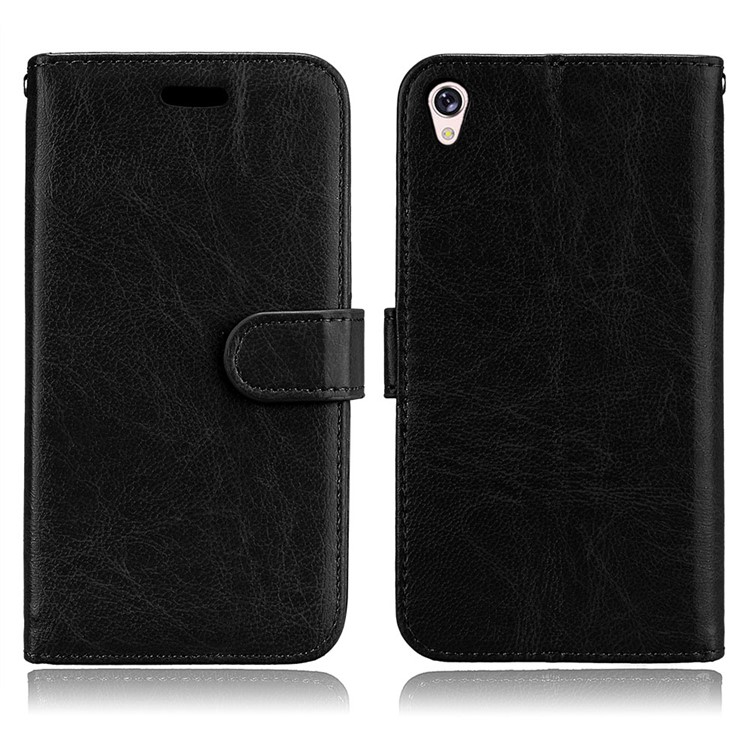 Crazy Horse Leather Wallet Case for Asus Zenfone Live ZB501KL - Black-2