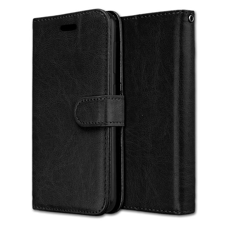 Crazy Horse Leather Wallet Case for Asus Zenfone Live ZB501KL - Black-3