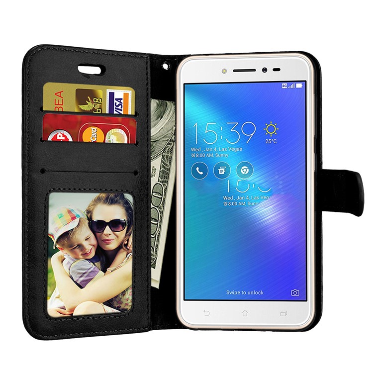 Crazy Horse Leather Wallet Case for Asus Zenfone Live ZB501KL - Black-9