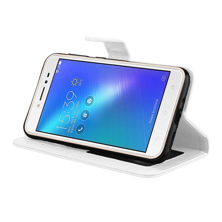 Crazy Horse Leather Wallet Cover for Asus Zenfone Live ZB501KL - White-13