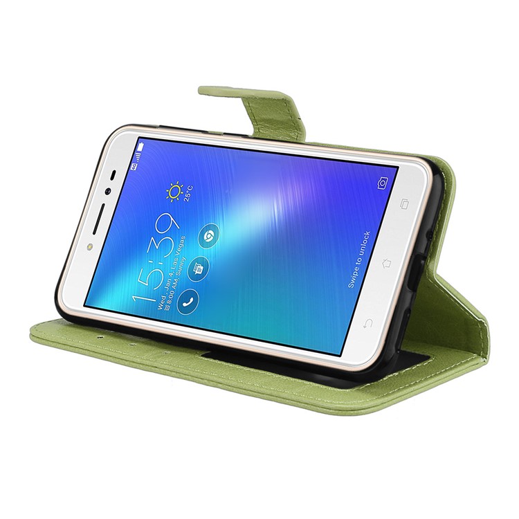 Crazy Horse PU Leather Wallet Case for Asus Zenfone Live ZB501KL - Green-13