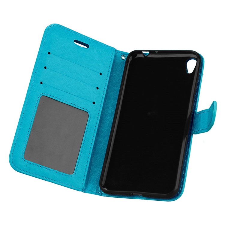Crazy Horse Magnetic Leather Stand Case for Asus Zenfone Live ZB501KL - Blue-10