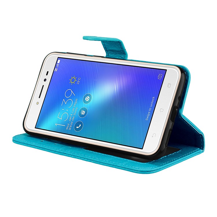 Crazy Horse Magnetic Leather Stand Case for Asus Zenfone Live ZB501KL - Blue-13