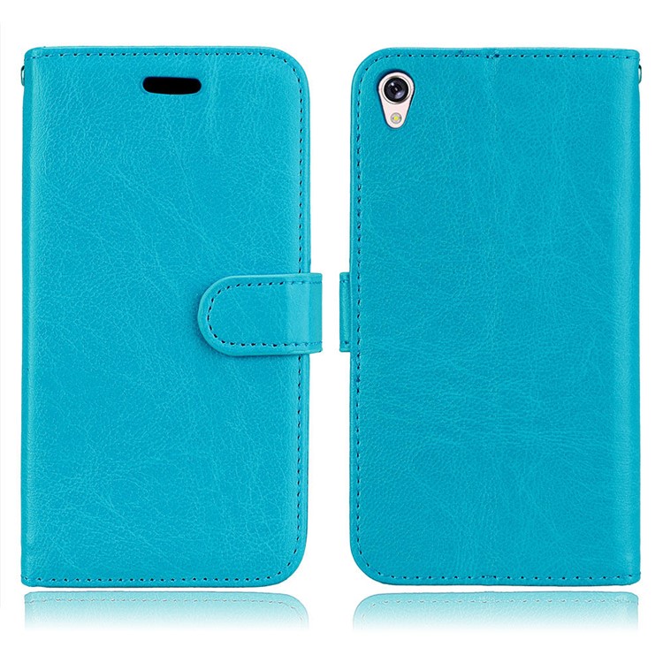 Crazy Horse Magnetic Leather Stand Case for Asus Zenfone Live ZB501KL - Blue-2
