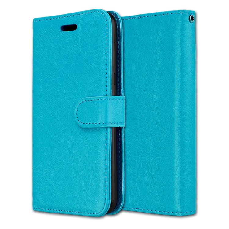 Crazy Horse Magnetic Leather Stand Case for Asus Zenfone Live ZB501KL - Blue-3