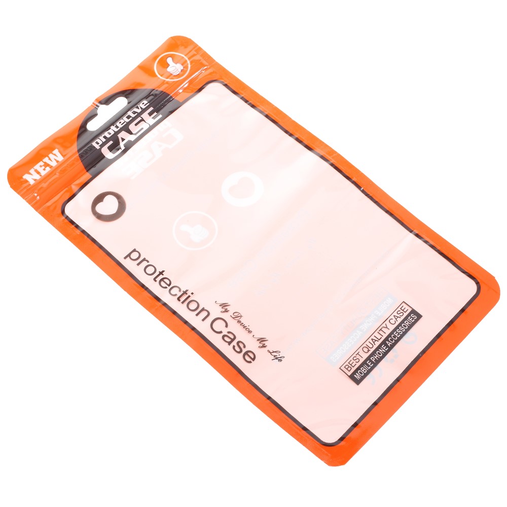 100Pcs/Lot Zip Lock Plastic Retail Packaging Bag for iPhone X/8/8 Plus Cases, Inner Size: 17 x 10.5cm - Orange-2