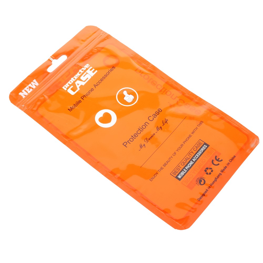 100Pcs/Lot Zip Lock Plastic Retail Packaging Bag for iPhone X/8/8 Plus Cases, Inner Size: 17 x 10.5cm - Orange-3