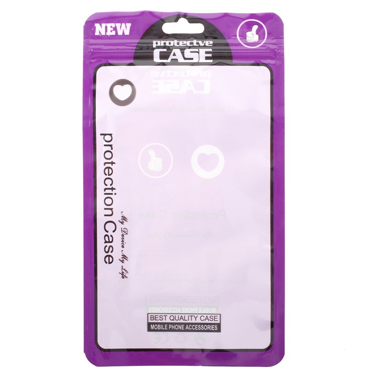 100Pcs/Lot Retail Packaging Bag Plastic Bag for iPhone X/8/8 Plus Cases, Inner Size: 17 x 10.5cm - Purple-1
