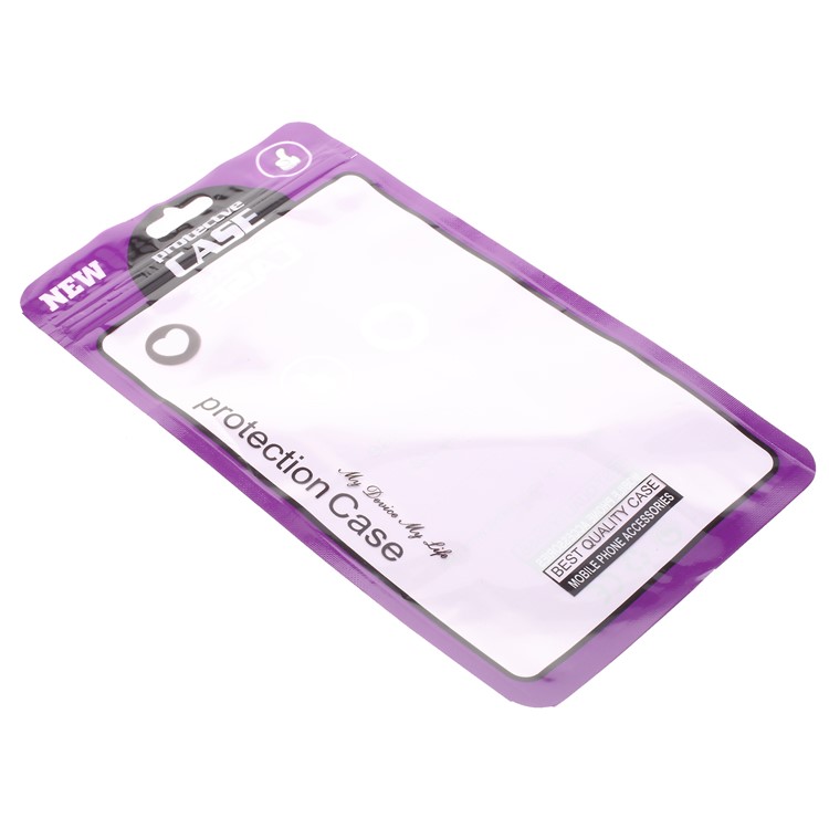 100Pcs/Lot Retail Packaging Bag Plastic Bag for iPhone X/8/8 Plus Cases, Inner Size: 17 x 10.5cm - Purple-2