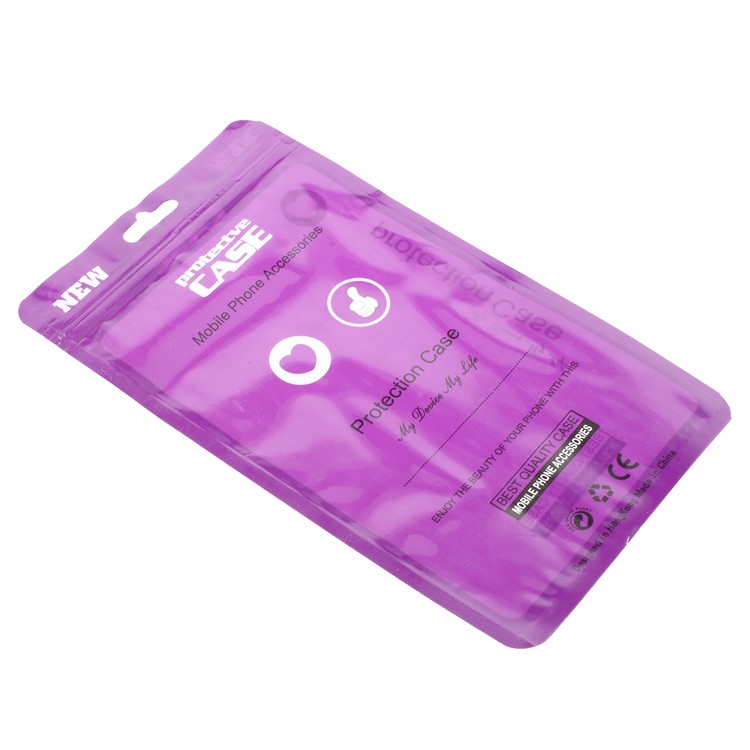 100Pcs/Lot Retail Packaging Bag Plastic Bag for iPhone X/8/8 Plus Cases, Inner Size: 17 x 10.5cm - Purple-3