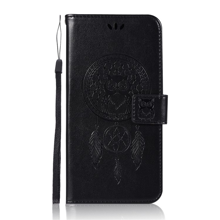 Impronta Gufo Dream Catcher Modello Portafoglio In Pelle Con Cinturino Per Asus Zenfone 4 Max / 4 Max Pro / 4 Max Plus (zc554kl) - Nero-2