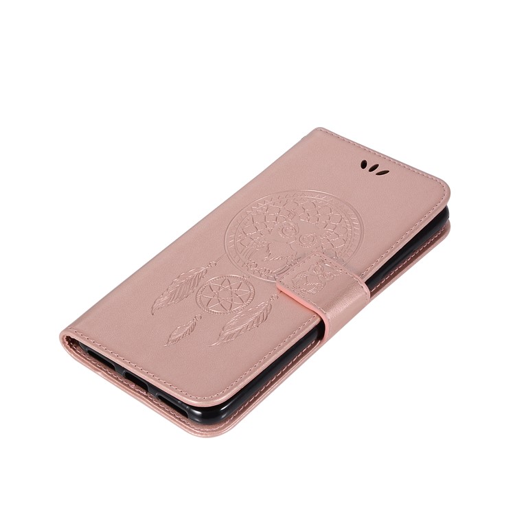 Per Asus Zenfone 4 Max / 4 Max Pro / 4 Max Plus (zc554kl) Impronta Gufo Dream Catcher Modello Portafoglio In Pelle - Oro Rosa-7