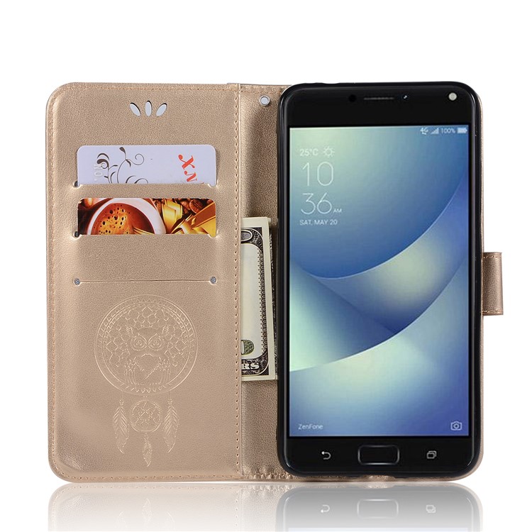 Stampa Gufo Dream Catcher Modello Custodia In Pelle Per Asus Zenfone 4 Max / 4 Max Pro / 4 Max Plus (zc554kl) - Oro-4