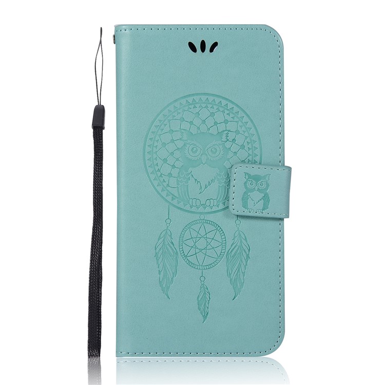 Imprint Owl Dream Catcher Pattern Leather Phone Case Accessory for Asus ZenFone 4 Max / 4 Max Pro / 4 Max Plus (ZC554KL) - Cyan-2