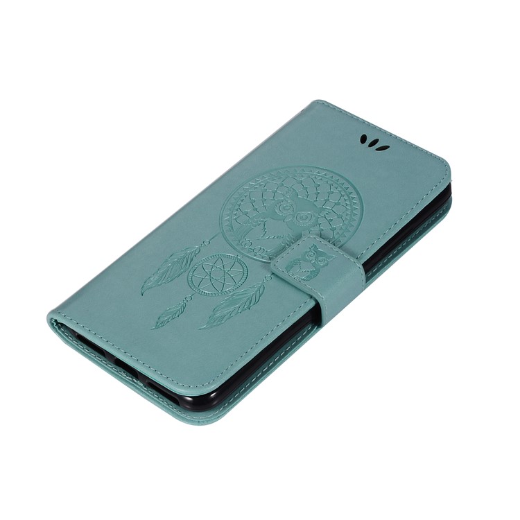 Imprint Owl Dream Catcher Pattern Leather Phone Case Accessory for Asus ZenFone 4 Max / 4 Max Pro / 4 Max Plus (ZC554KL) - Cyan-7