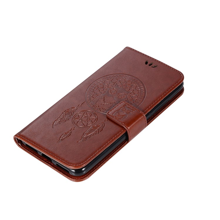 Imprint Owl Dream Catcher Pattern Leather Cover Shell with Strap for Asus ZenFone 4 Max / 4 Max Pro / 4 Max Plus (ZC554KL) - Brown -7