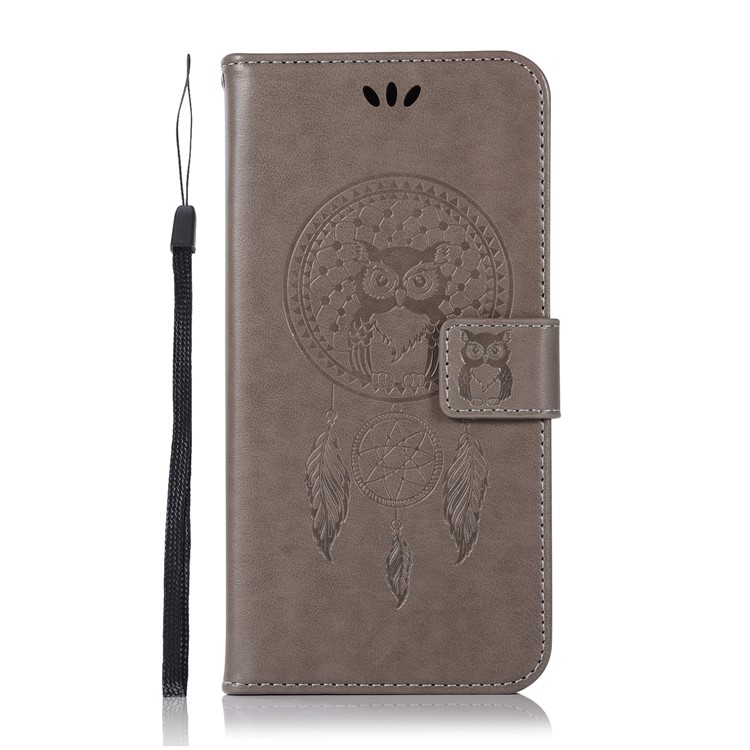 Imprint Owl Dream Catcher Pattern PU Leather Wallet Mobile Phone Protective Casing for Asus Zenfone 4 Selfie ZD553KL/ 4 Selfie ZB553KL/ 4 Selfie Lite ZB553KL - Grey-2