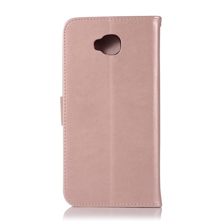 For Asus Zenfone 4 Selfie ZD553KL/ 4 Selfie ZB553KL/ 4 Selfie Lite ZB553KL Imprint Owl Dream Catcher Pattern Leather Wallet Phone Cover Accessory - Rose Gold-3