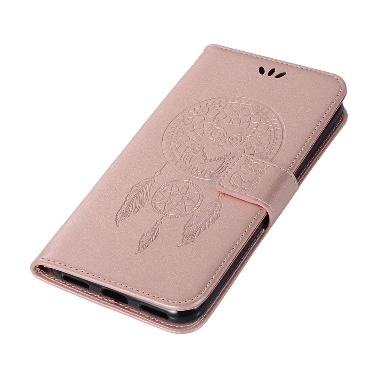 For Asus Zenfone 4 Selfie ZD553KL/ 4 Selfie ZB553KL/ 4 Selfie Lite ZB553KL Imprint Owl Dream Catcher Pattern Leather Wallet Phone Cover Accessory - Rose Gold-7