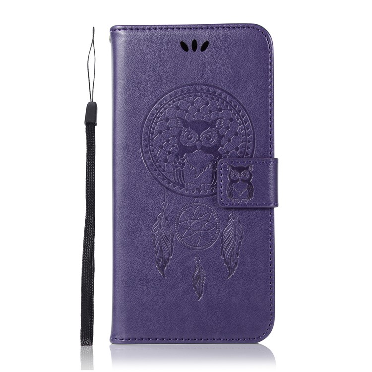 For Asus Zenfone 4 Selfie ZD553KL/ 4 Selfie ZB553KL/ 4 Selfie Lite ZB553KL Imprint Owl Dream Catcher Pattern PU Leather Magnetic Wallet Protective Flip Case - Purple-2