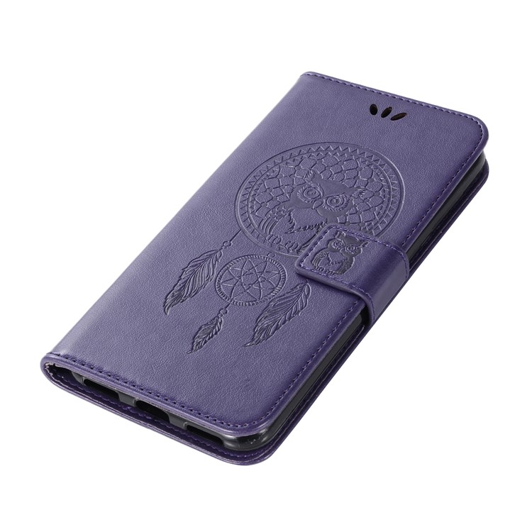 For Asus Zenfone 4 Selfie ZD553KL/ 4 Selfie ZB553KL/ 4 Selfie Lite ZB553KL Imprint Owl Dream Catcher Pattern PU Leather Magnetic Wallet Protective Flip Case - Purple-7