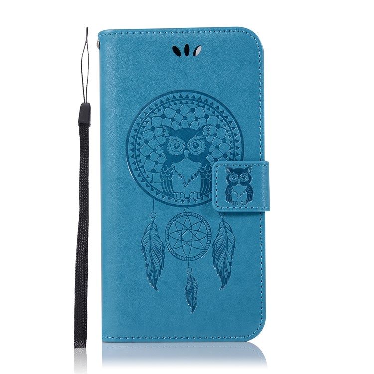 Imprint Owl Dream Catcher Pattern PU Leather Wallet Shell for Asus Zenfone 4 Max ZC520KL - Blue-2