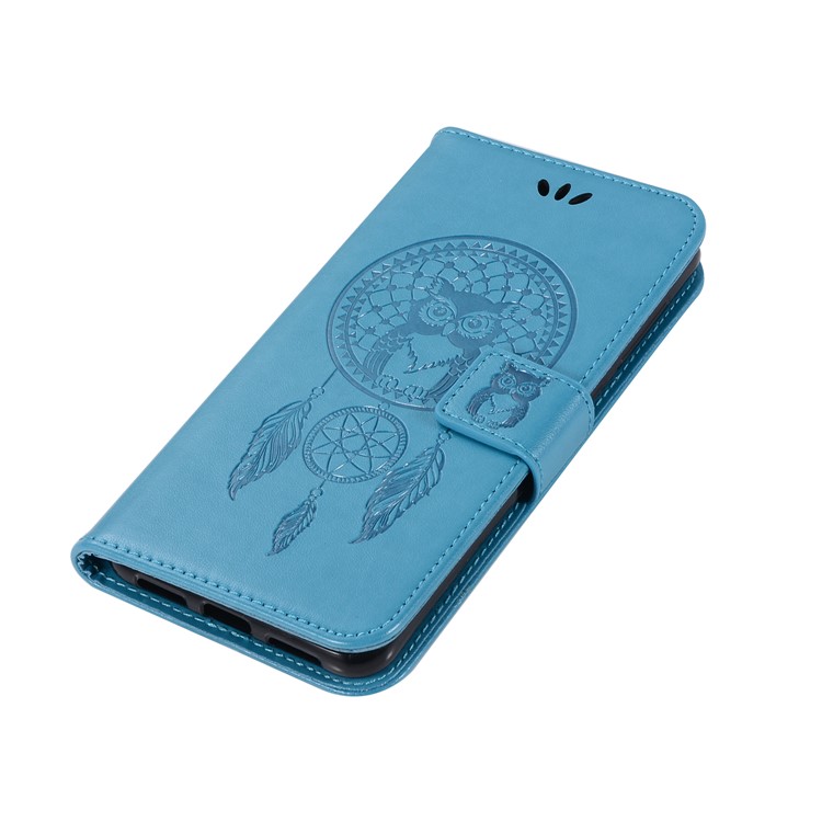 Imprint Owl Dream Catcher Pattern PU Leather Wallet Shell for Asus Zenfone 4 Max ZC520KL - Blue-7
