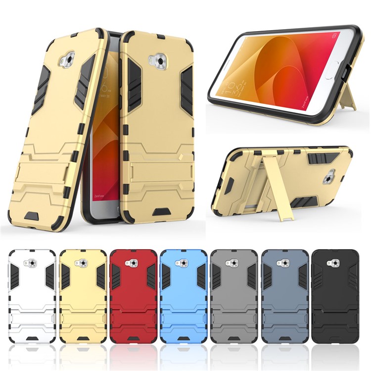 Cool Plastic TPU Hybrid Mobile Cover with Kickstand for Asus Zenfone 4 Selfie ZD553KL/ 4 Selfie ZB553KL/ 4 Selfie Lite ZB553KL - Black-4