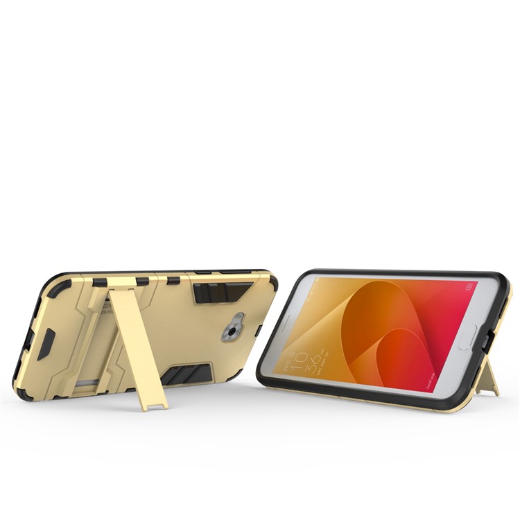 Cool Plastic TPU Kickstand Mobile Phone Cover for Asus Zenfone 4 Selfie ZD553KL/ 4 Selfie ZB553KL/ 4 Selfie Lite ZB553KL - Gold-3