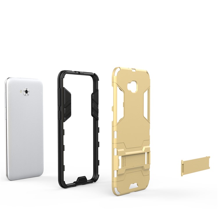 Cool Plastic TPU Kickstand Mobile Phone Cover for Asus Zenfone 4 Selfie ZD553KL/ 4 Selfie ZB553KL/ 4 Selfie Lite ZB553KL - Gold-4