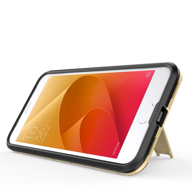 Cool Plastic TPU Kickstand Mobile Phone Cover for Asus Zenfone 4 Selfie ZD553KL/ 4 Selfie ZB553KL/ 4 Selfie Lite ZB553KL - Gold-7