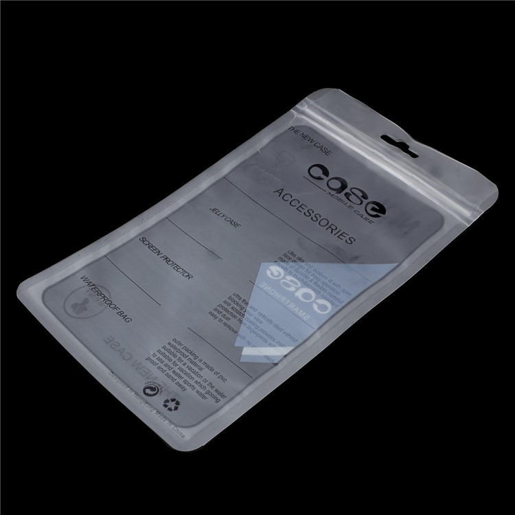 100Pcs/Lot Zip Lock Plastic Retail Packaging Bag for iPhone X/8 Plus Cases, Inner Size: 17.5 x 10.3cm - Black-2
