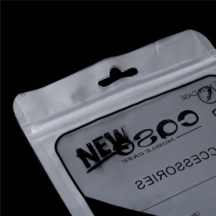 100Pcs/Lot Zip Lock Plastic Retail Packaging Bag for iPhone X/8 Plus Cases, Inner Size: 17.5 x 10.3cm - Black-3