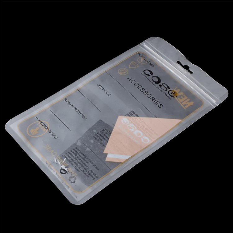100Pcs/Lot Thin Zip Lock Plastic Retail Package Bag for iPhone X/8 Plus Cases, Inner Size: 17.5 x 10.3cm - Yellow-2