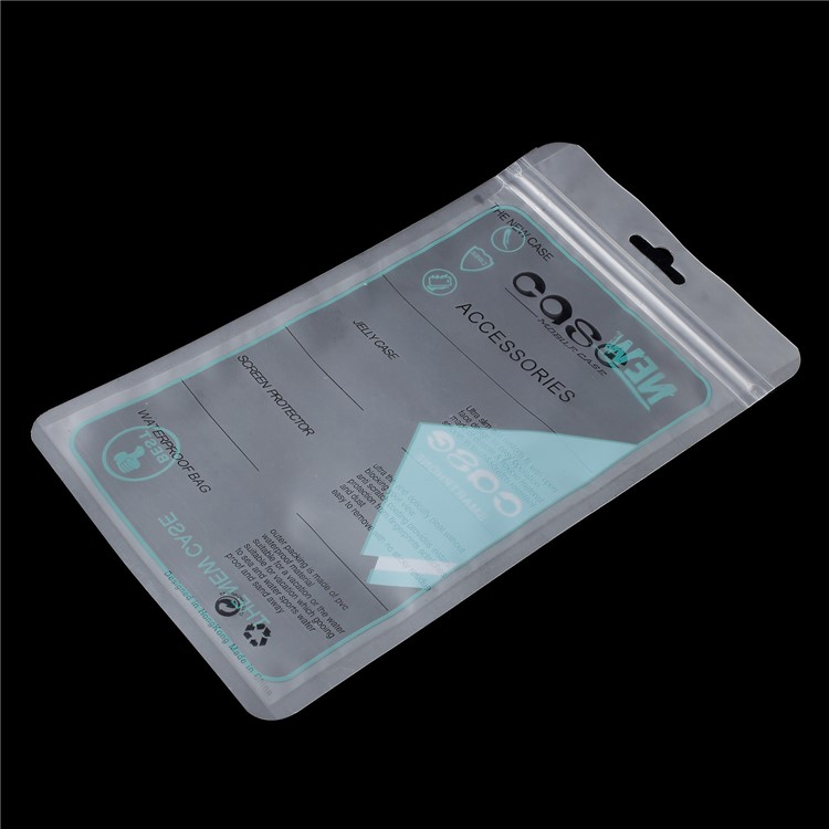 100Pcs/Lot Zip Lock Plastic Retail Package Bag for iPhone X/8 Plus Cases, Inner Size: 17.5 x 10.3cm - Cyan-2