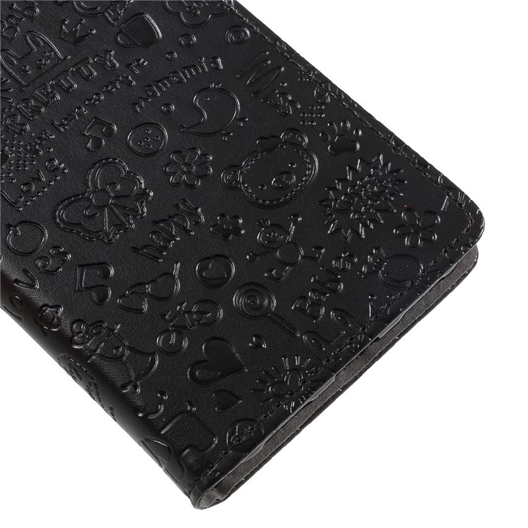 Cartoon Graffiti Pattern Leather Wallet Case for Asus ZenFone Max Plus (M1) ZB570TL - Black-7