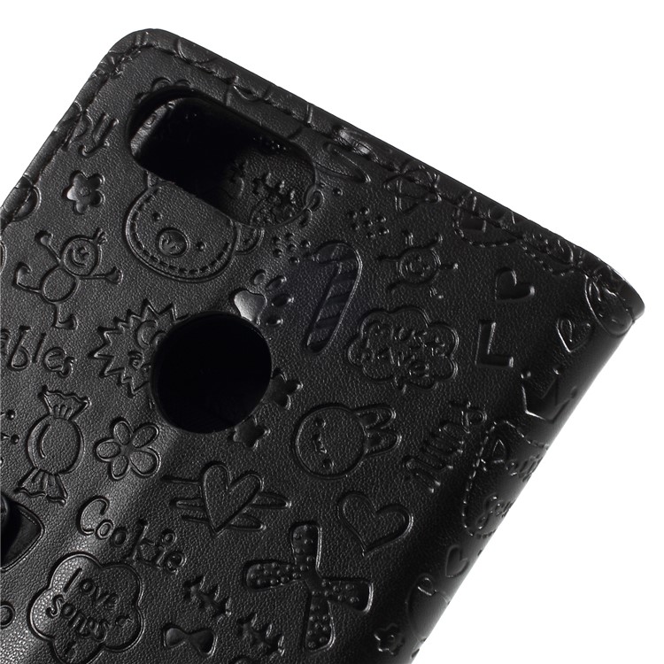 Cartoon Graffiti Pattern Leather Wallet Case for Asus ZenFone Max Plus (M1) ZB570TL - Black-8