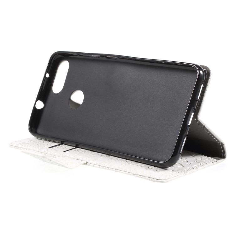 Cartoon Graffiti Grain PU Leather Wallet Cover for Asus ZenFone Max Plus (M1) ZB570TL - White-4