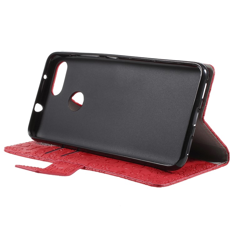 Cartoon Graffiti Texture Leather Wallet Stand Protective Case for Asus ZenFone Max Plus (M1) ZB570TL - Red-4