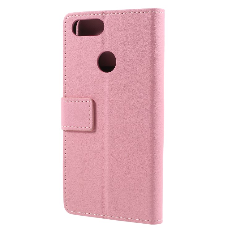 Leather Wallet Stand Phone Protective Mobile Cover for Asus ZenFone Max Plus (M1) ZB570TL - Pink-2
