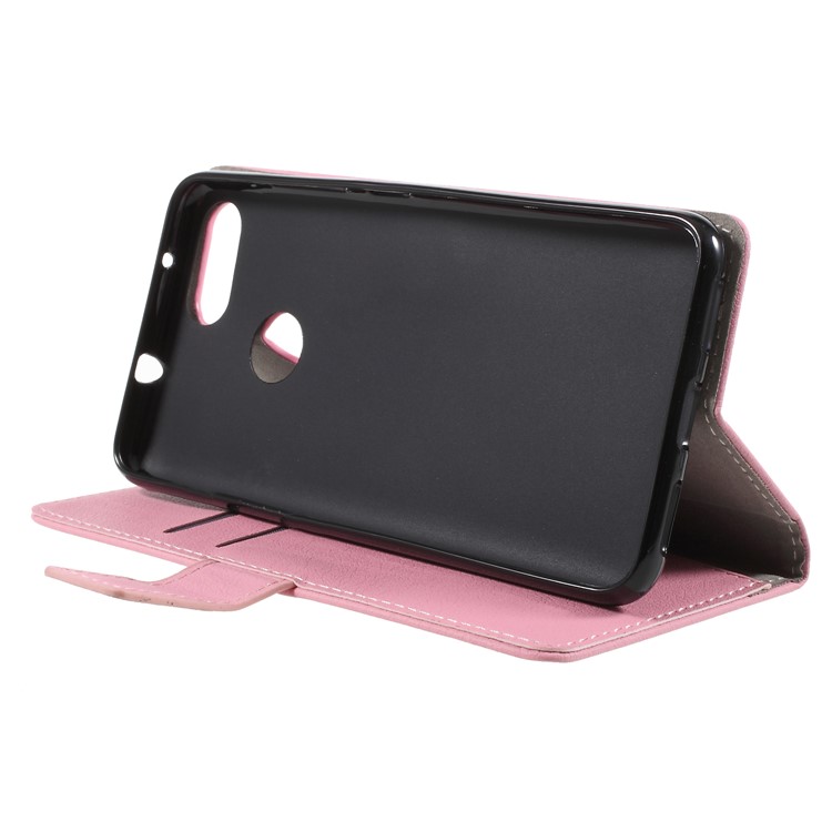 Leather Wallet Stand Phone Protective Mobile Cover for Asus ZenFone Max Plus (M1) ZB570TL - Pink-4