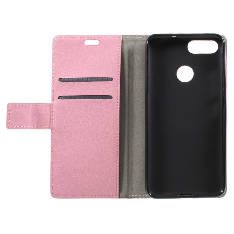 Leather Wallet Stand Phone Protective Mobile Cover for Asus ZenFone Max Plus (M1) ZB570TL - Pink-6