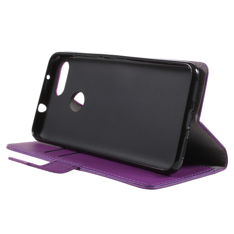 PU Leather Wallet Stand Cellphone Magnetic Casing for Asus ZenFone Max Plus (M1) ZB570TL - Purple-4