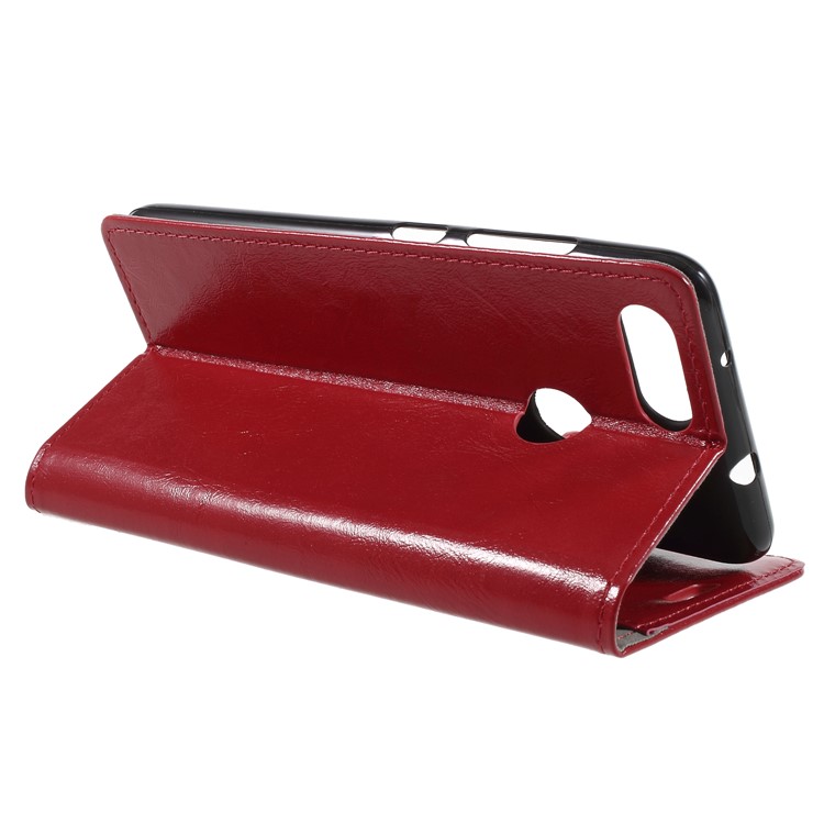 Crazy Horse Texture Leather Wallet Stand Case for Asus ZenFone Max Plus (M1) ZB570TL - Red-5