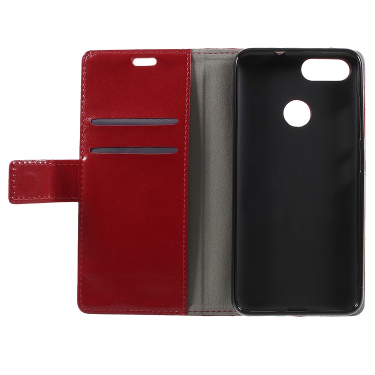 Crazy Horse Texture Leather Wallet Stand Case for Asus ZenFone Max Plus (M1) ZB570TL - Red-6