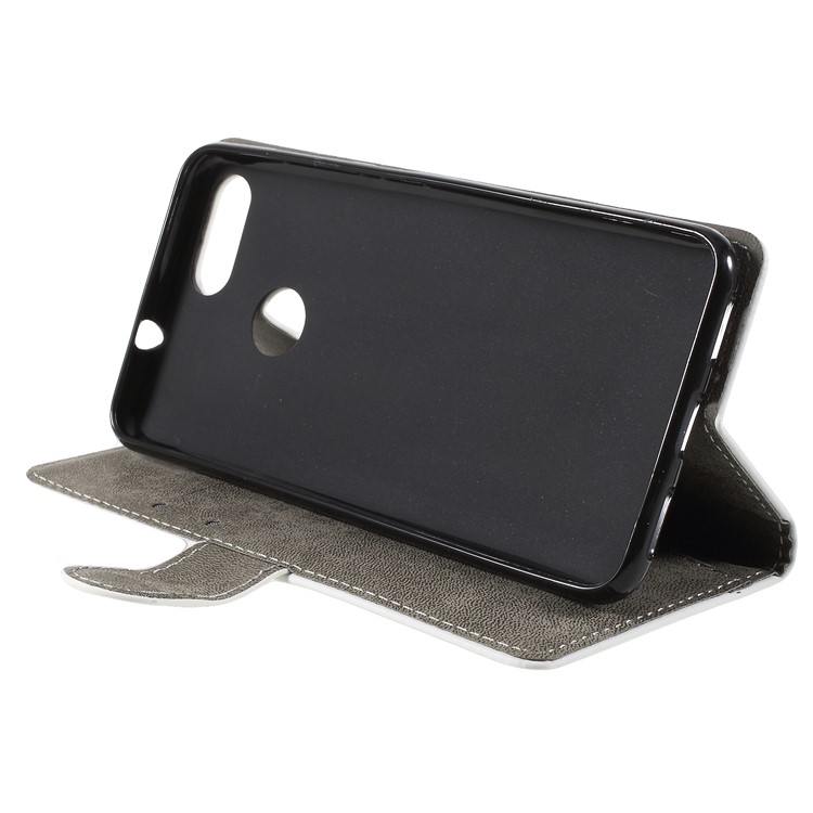 PU Leather Folio Flip Wallet Stand Cover for Asus ZenFone Max Plus (M1) ZB570TL - White-4